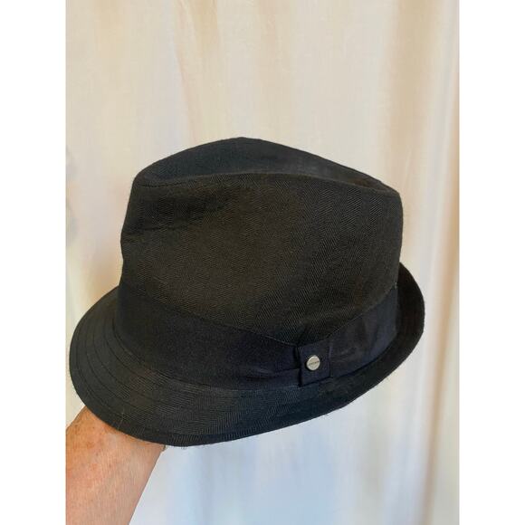 Stetson Hat Fedora Tweed Black Grosgrain Trim Lined Unisex Size Small/Medium - Picture 1 of 7